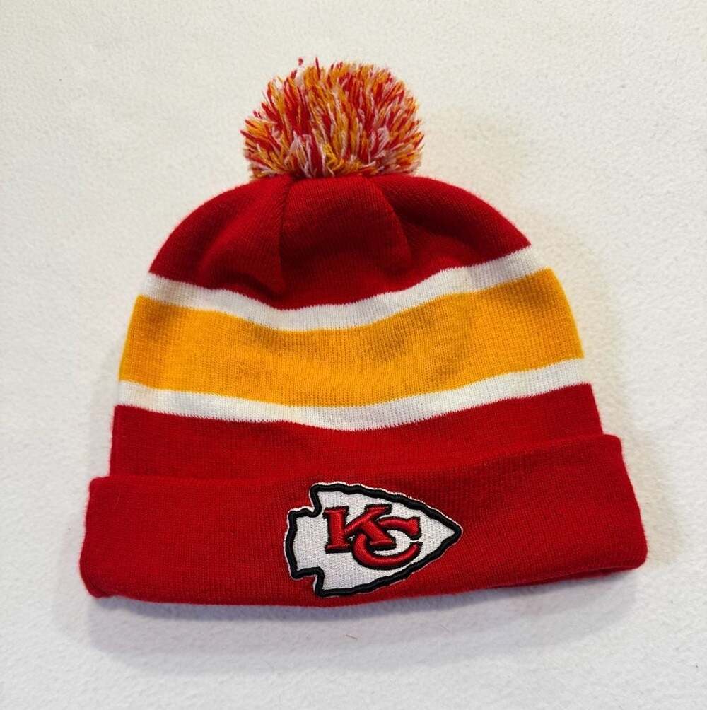 New Era Kansas City Chiefs One Size Beanie Pom Cuff Knit Hat